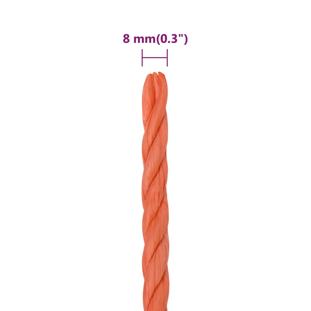 Werktouw 8 Mm 250 M Polypropeen Oranje 1 orange