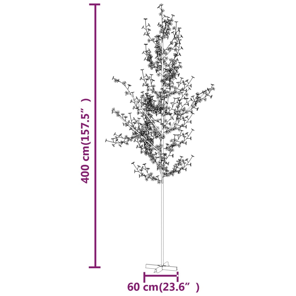 Boom Kersenbloesem 672 Led's Warmwit 400 Cm