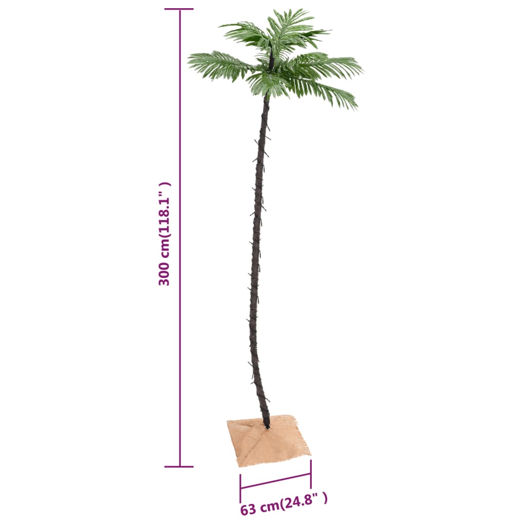 Palmboom Led 192 Led's Warmwit 300 Cm