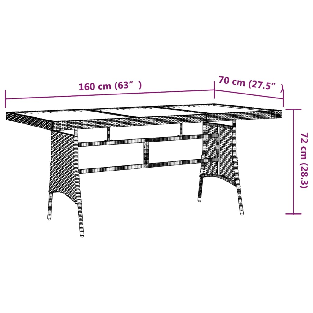 Tuinset Poly Rattan 7 Zwart