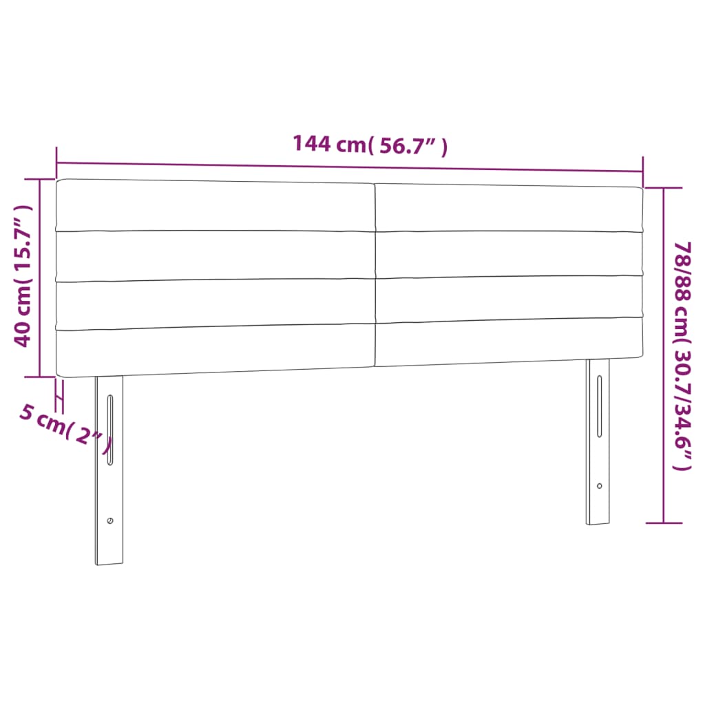 Hoofdborden 2 st 72x5x78/88 cm stof blauw