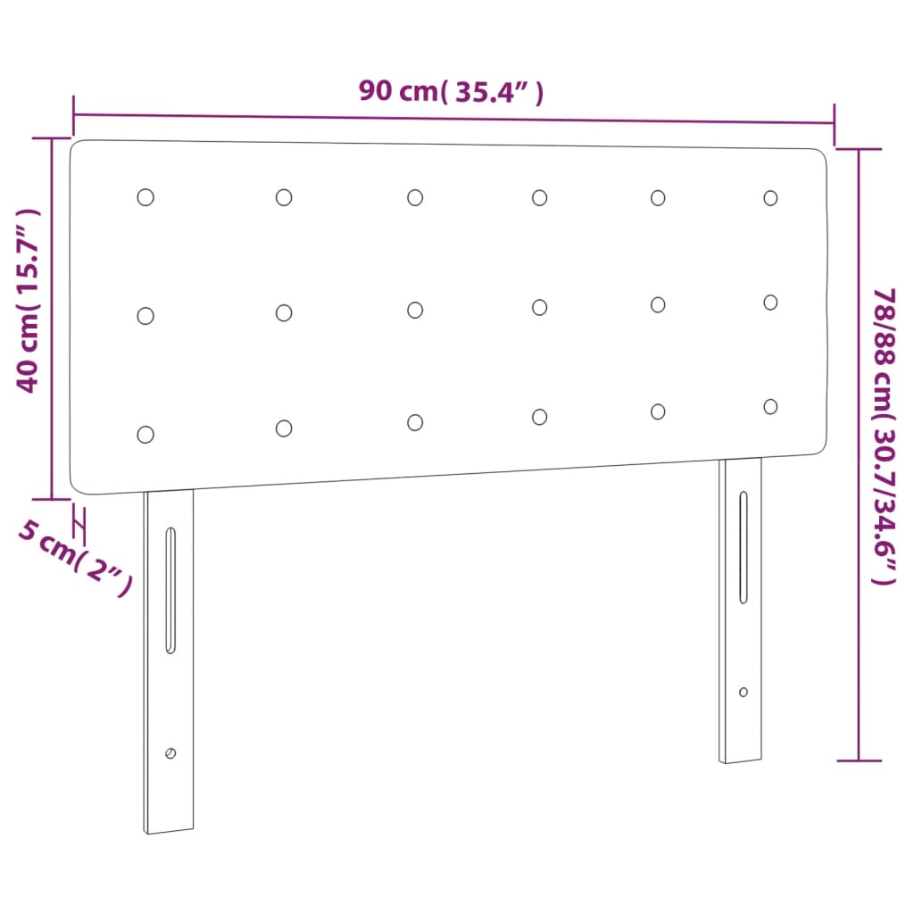 Hoofdbord 90X5X78/88 Cm Fluweel Donkerblauw 90 cm Laag