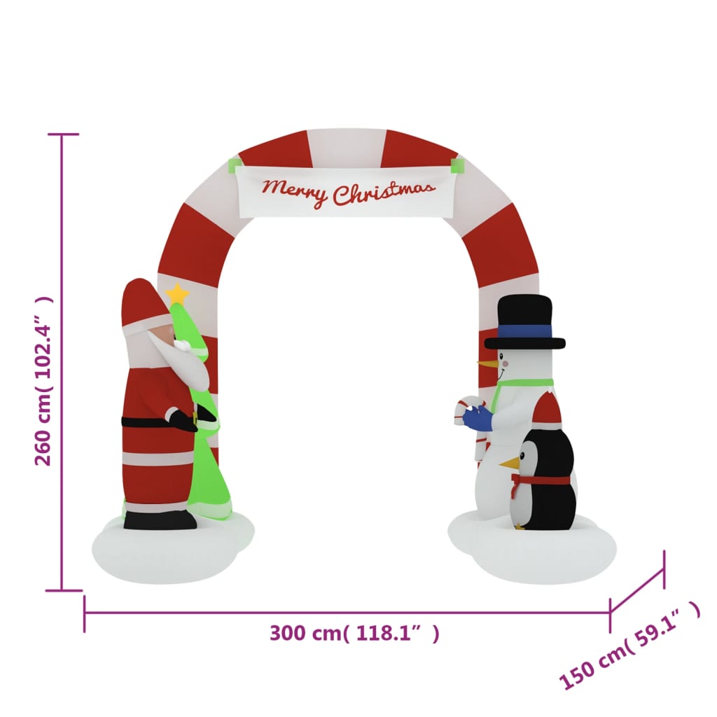 Kerstboog Opblaasbaar Met Led's 260 Cm 1