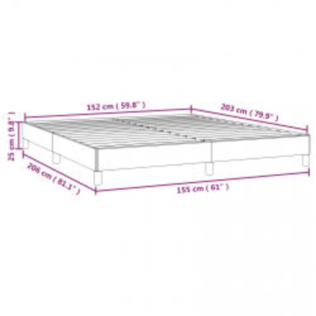 Bedframe zonder matras lichtgrijs 152x203 cm Queen fluweel