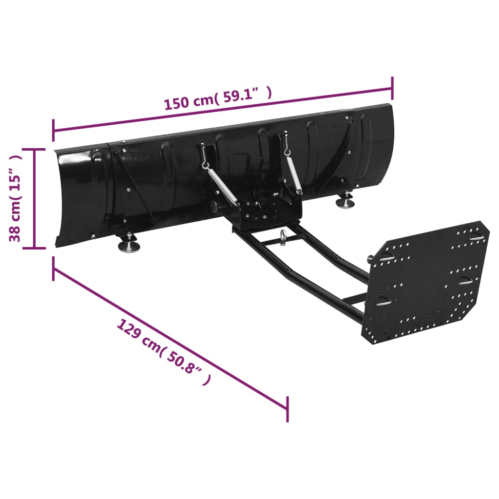 Sneeuwploeg Voor Atv 150X38 Cm Zwart