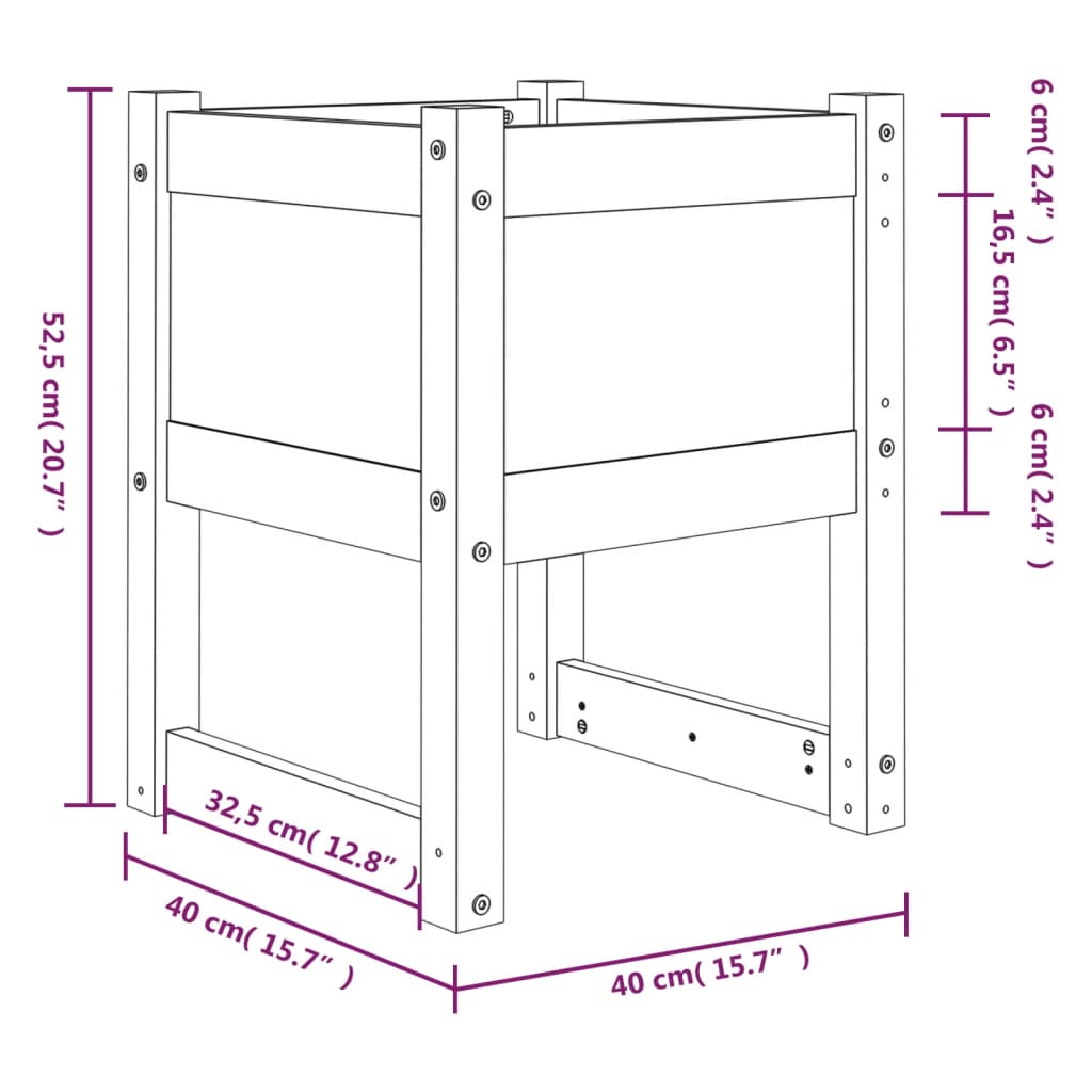 Plantenbakken 2 St 40X40X52,5 Cm Massief Grenenhout Honingbruin