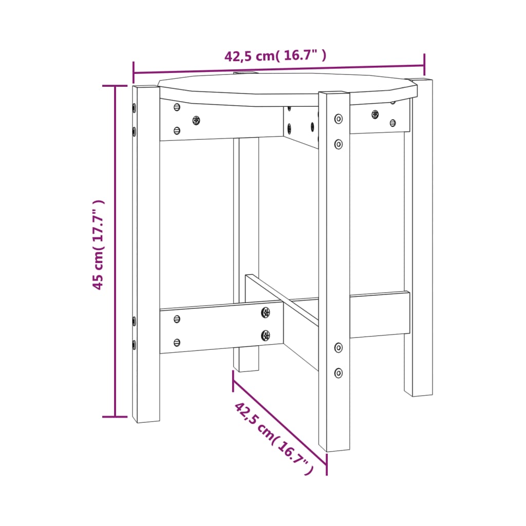 Salontafel Ø 42,5X45 Cm Massief Grenenhout Ø 42.5 x 45 cm Zwart