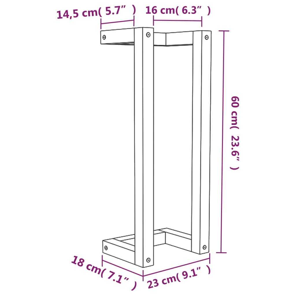 Handdoekenrek 23X18X60 Cm Massief Grenenhout 23 x 18 x 60 cm Naturel