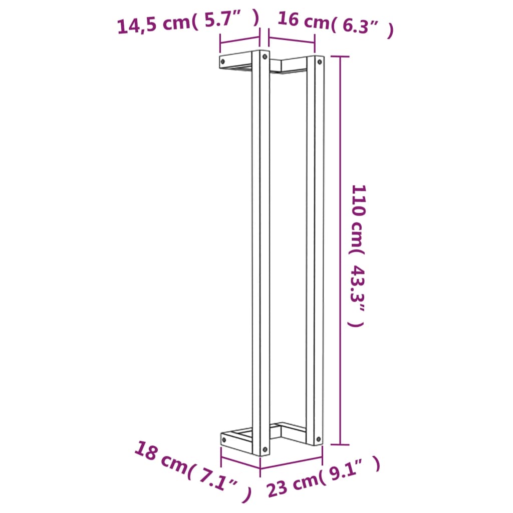 Handdoekenrek 23x18x110 cm massief grenenhout wit 23 x 18 x 110 cm Wit