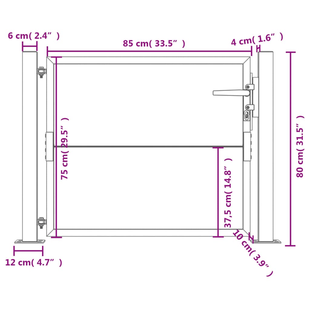 Poort 105X80 Cm Cortenstaal