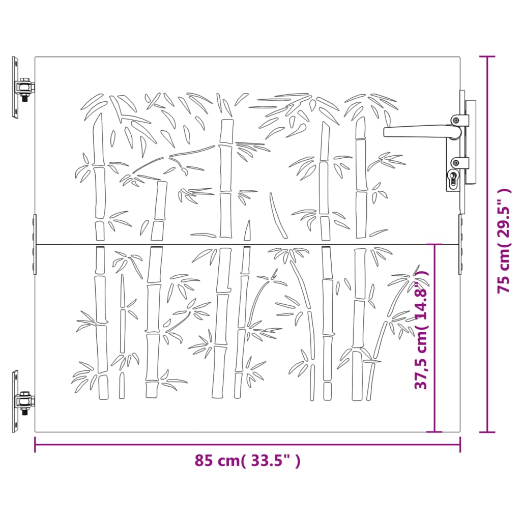 Poort 85X75 Cm Bamboe-Ontwerp Cortenstaal 85 x 75 cm