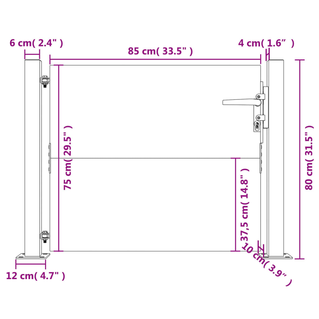 Poort Cortenstaal 105 x 80 cm