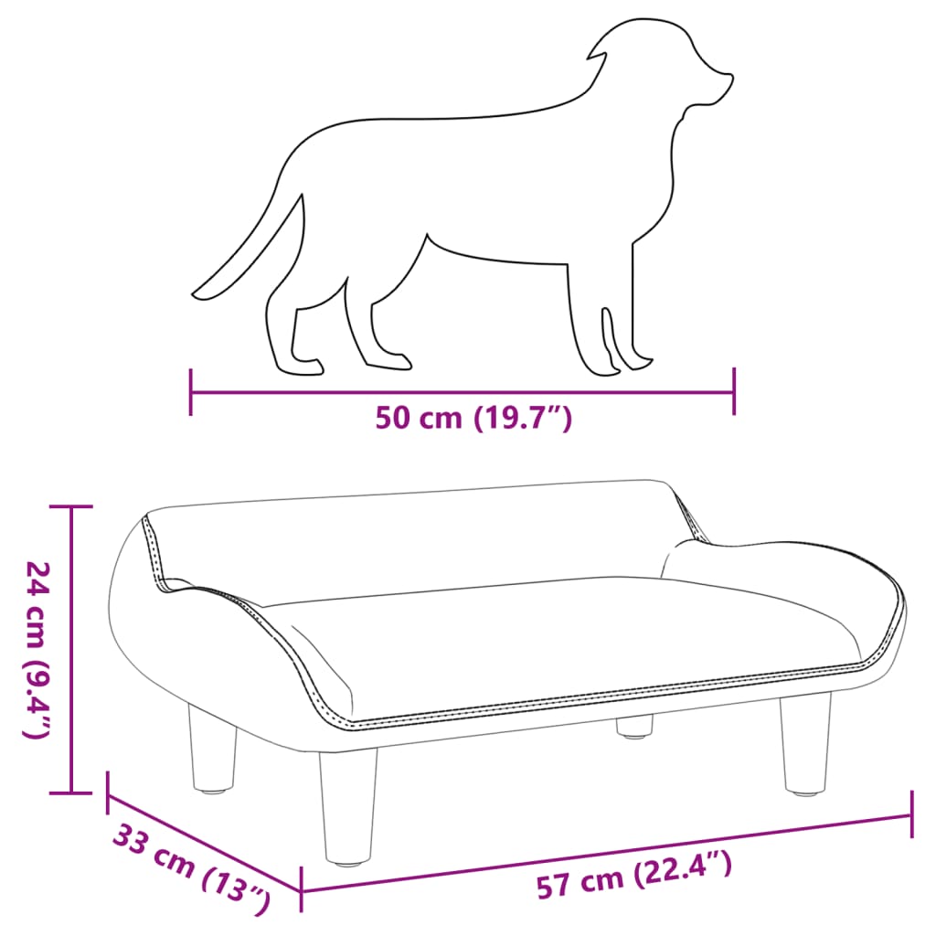 Hondenmand 70X40X24 Cm Fluweel Zwart