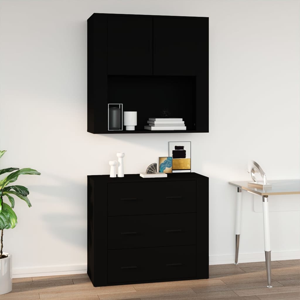 Wandkast 80X33X80 Cm Bewerkt Hout Wit