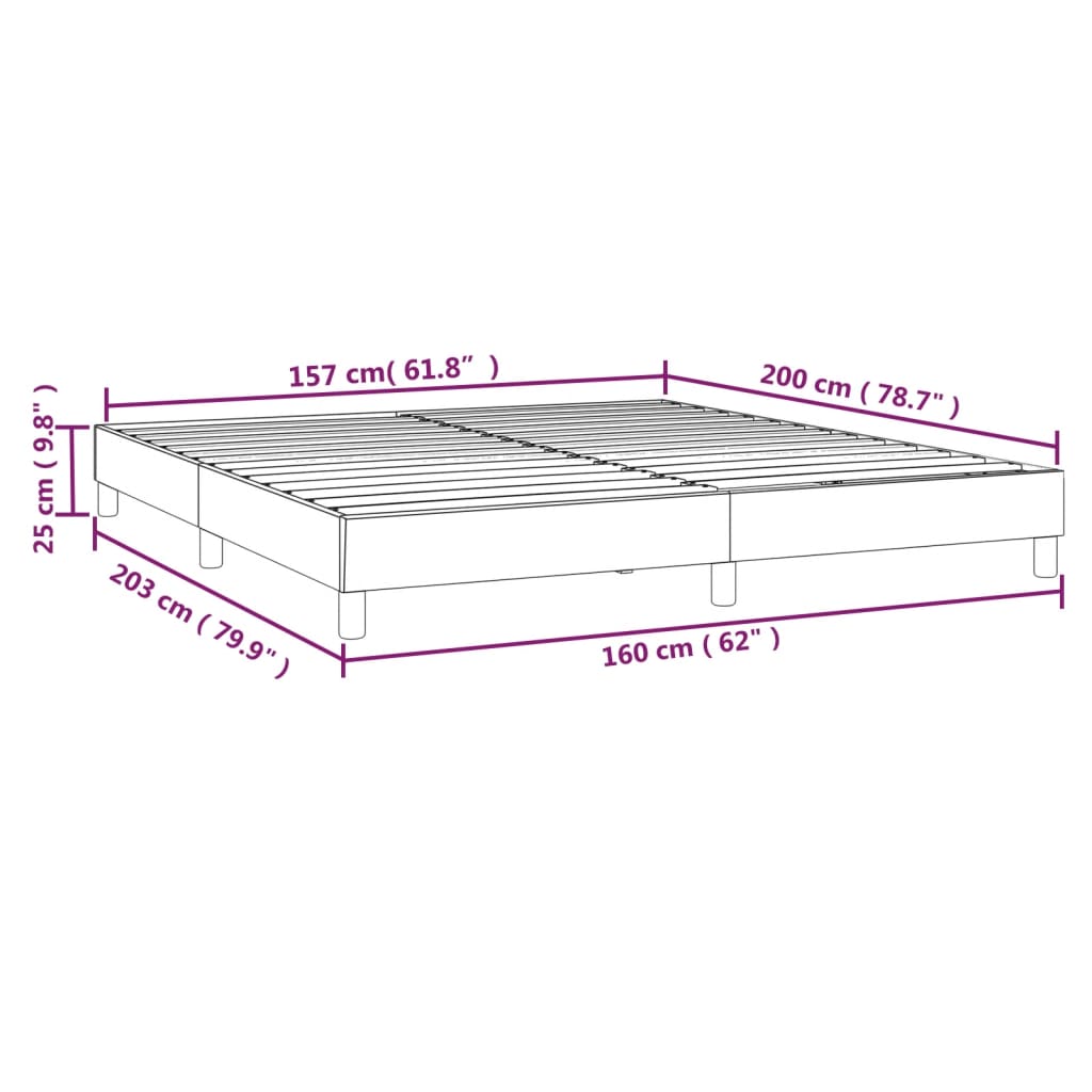 Boxspringframe Fluweel Roze 160 x 200 cm 25 cm