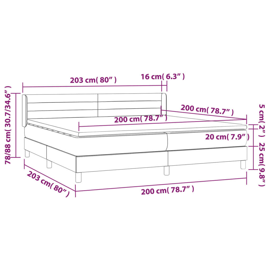 Boxspring Met Matras Fluweel Donkergroen 200 x 200 cm Horizontale strepen