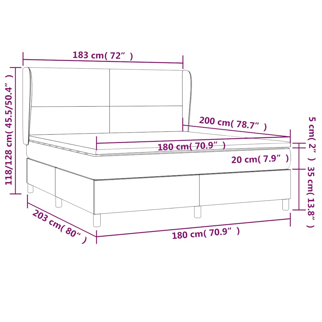 Boxspring met matras fluweel donkergroen 180x200 cm