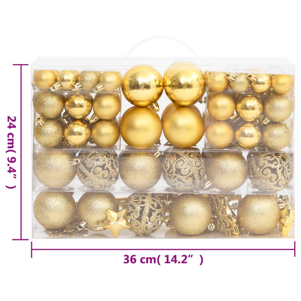 111-Delige Kerstballenset Polystyreen Kleurig Goud