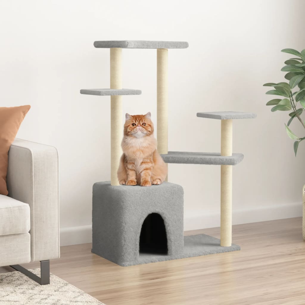 Kattenmeubel Met Sisal Krabpalen 107,5 Cm Crèmekleurig