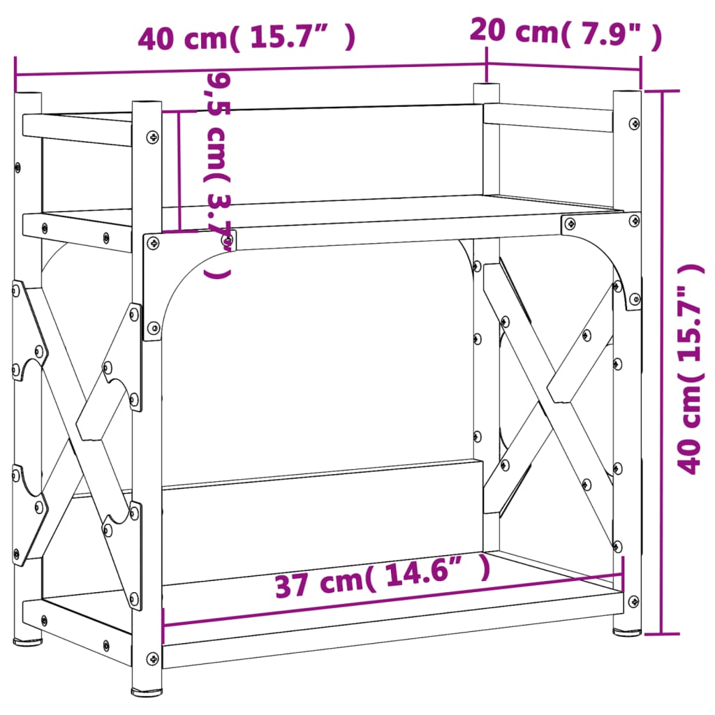 Printerstandaard 2-Laags 40X20X40 Cm Bewerkt Hout Bruineiken bruin eikenkleur