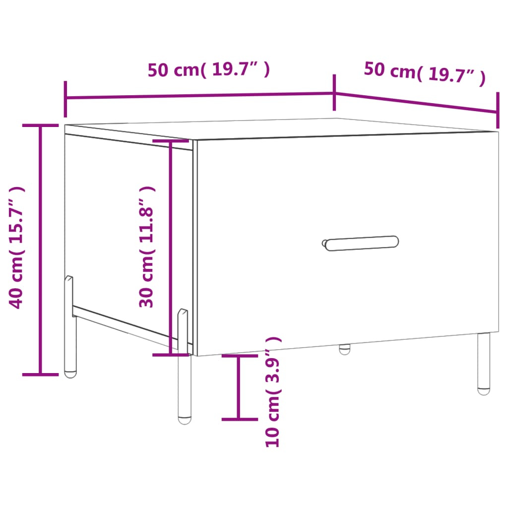 Salontafel 50X50X40 Cm Bewerkt Hout Bruin Eikenkleur 1 Bruineiken