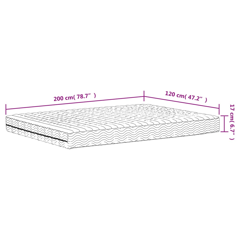 Schuimmatras Hardheid H2 H3 120X200 Cm Wit