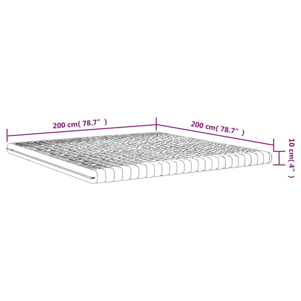 Schuimmatras 7 Zones Hardheid 20 Ild Wit 1 200 x 200 cm
