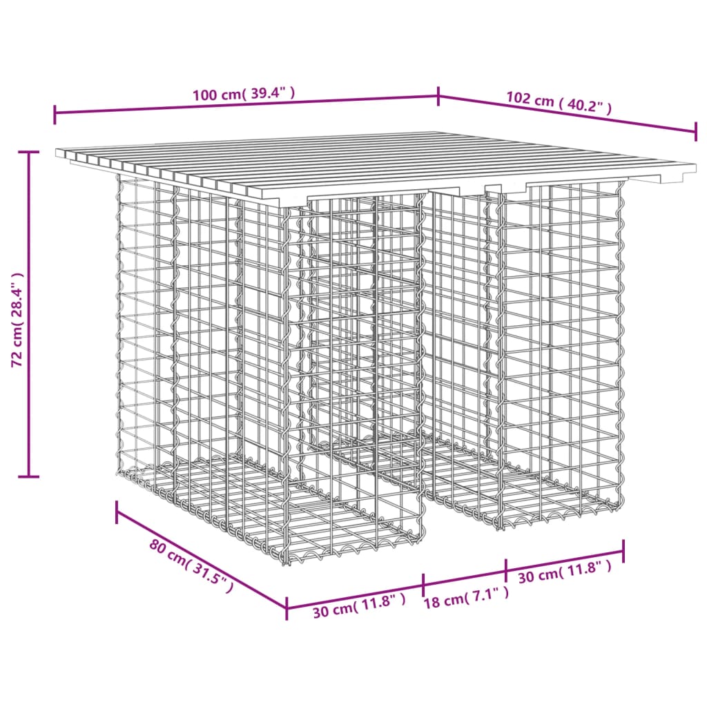 Tuinbank schanskorfontwerp massief douglashout 100 x 102 x 72 cm Natuurlijk douglashout