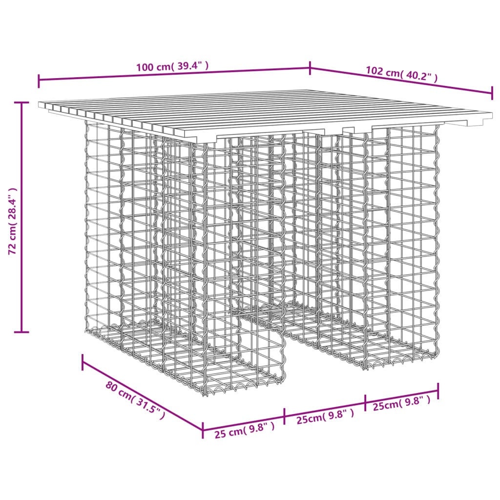 Tuinbank schanskorfontwerp 00x02x72 cm massief douglashout 102 x 100 x 72 cm Natuurlijk douglashout