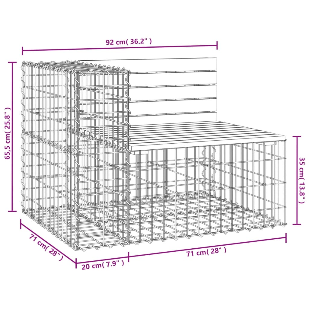 Tuinbank Schanskorfontwerp 92X71X65,5 Cm Massief Douglashout Donkerbruin