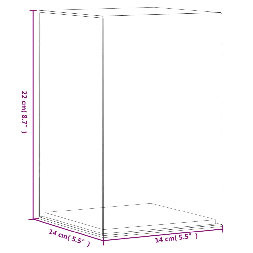 Vitrine Transparant Acryl 14 x 14 x 22 cm