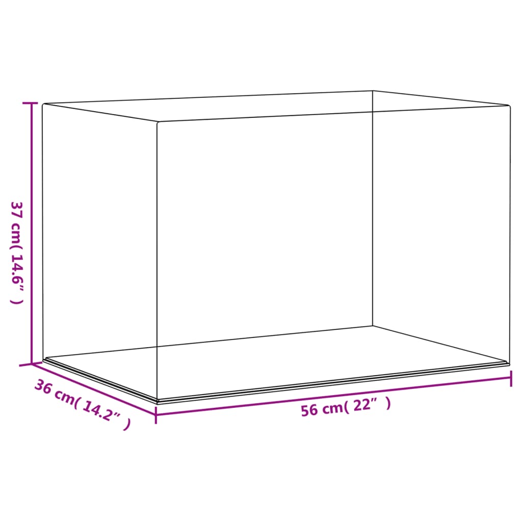 Vitrine Transparant Acryl 56 x 36 x 37 cm