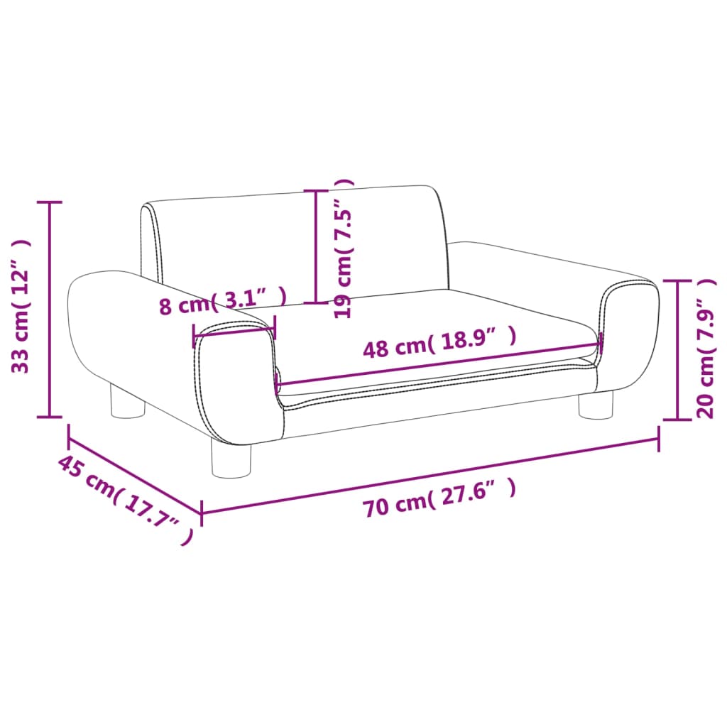 Kinderbank Fluweel 70 x 45 x 33 cm Roze