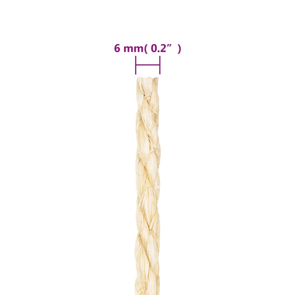 Touw 6 Mm 25 M 100% Sisal