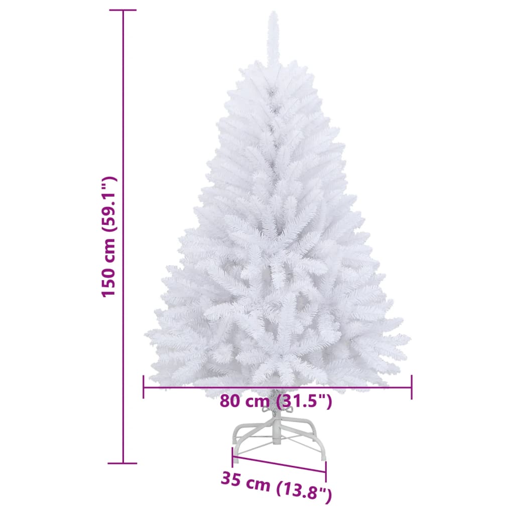 Kunstkerstboom Met Scharnieren En Standaard 1 150 cm Wit