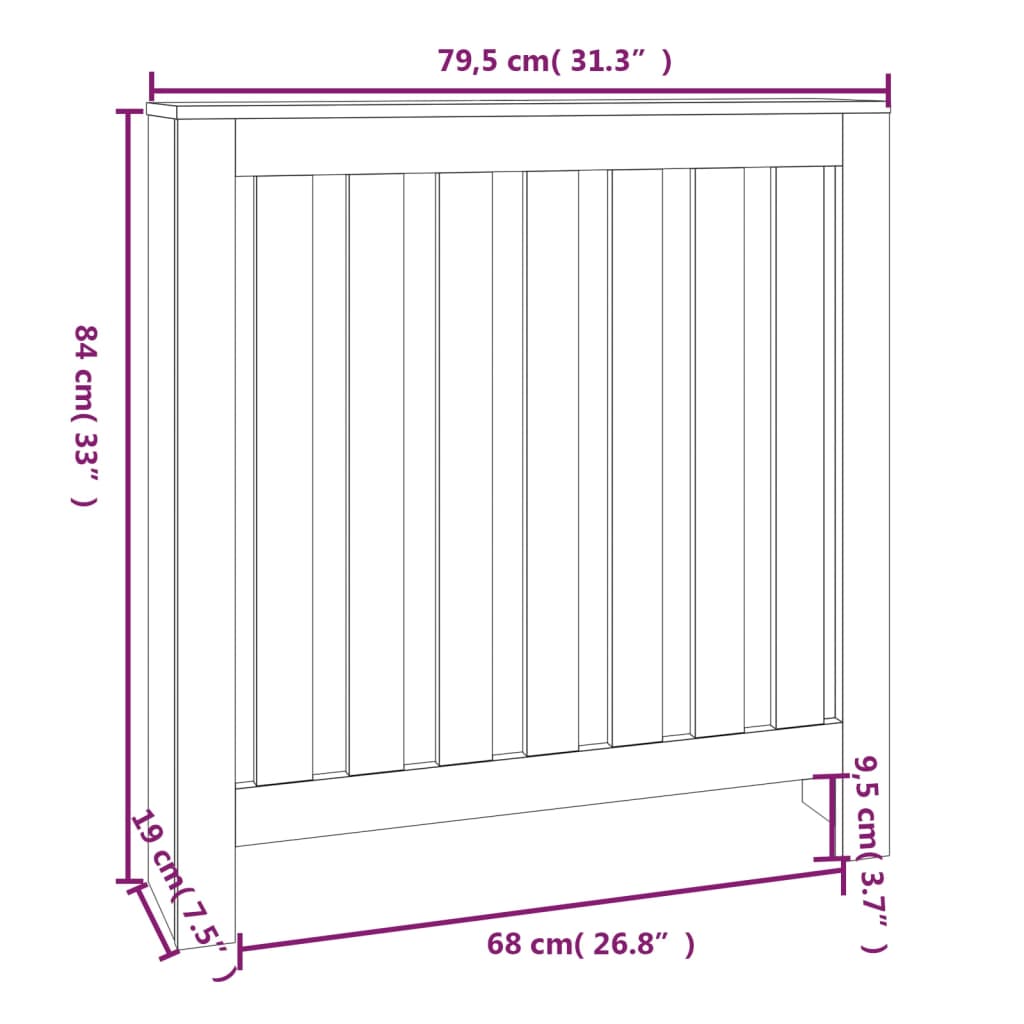Radiatorombouw 79,5X19X84 Cm Massief Grenenhout Wit Naturel