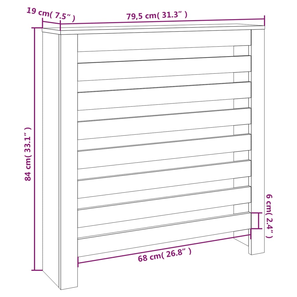 Radiatorombouw 79,5X19X84 Cm Massief Grenenhout Wit