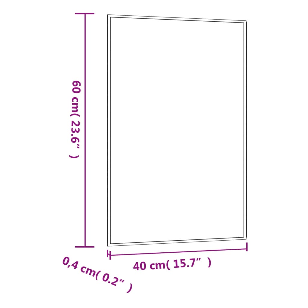 Wandspiegel Rechthoekig Glas 1 40 x 60 cm zonder LED