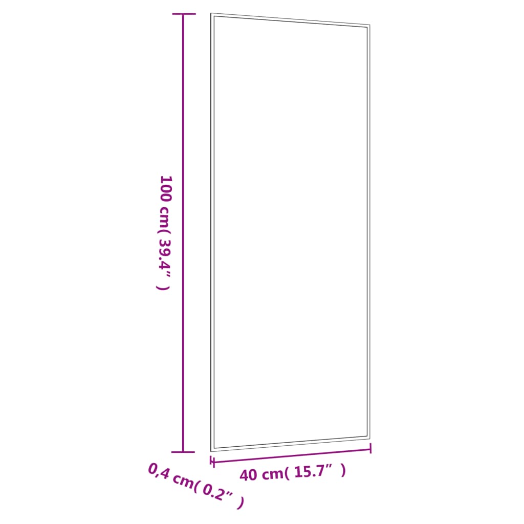 Wandspiegel Rechthoekig Glas 1 40 x 100 cm zonder LED