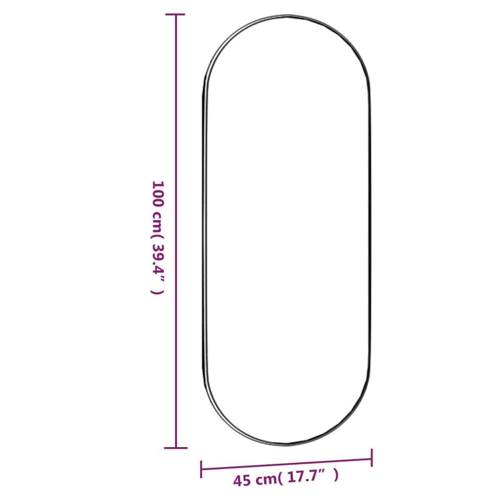Wandspiegel 45x100 cm ovaal glas 1 45 x 100 cm ovaal