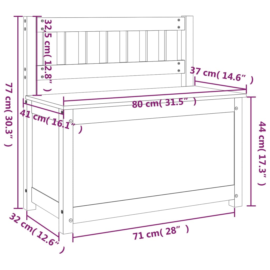 Bankje 80X41X77 Cm Massief Grenenhout Wit