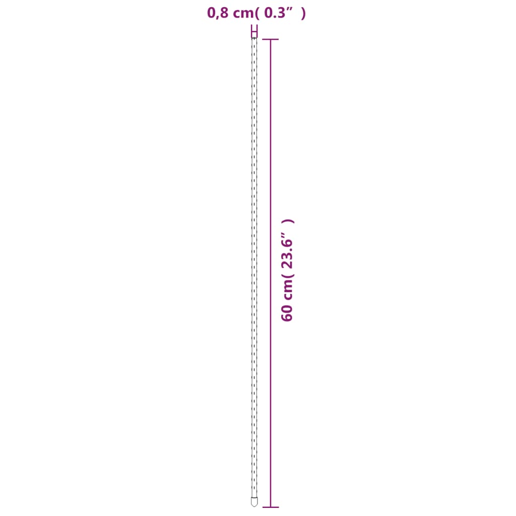 Plantenstaken 30 st 60 cm staal groen 60 cm