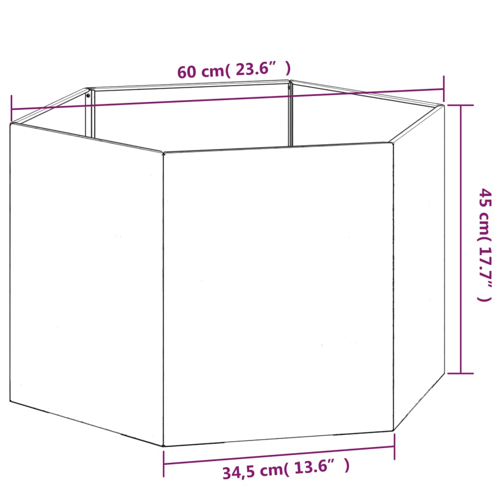 Plantenbak Roestig 60X60X45 Cm Cortenstaal