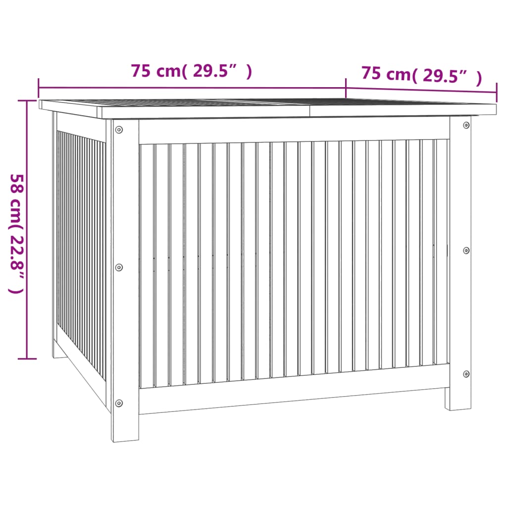 Tuinbox 75x75x58 cm massief acaciahout 75 x 75 x 58 cm