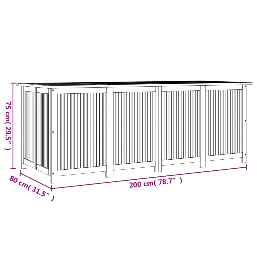 Tuinbox Massief Acaciahout 200 x 80 x 75 cm