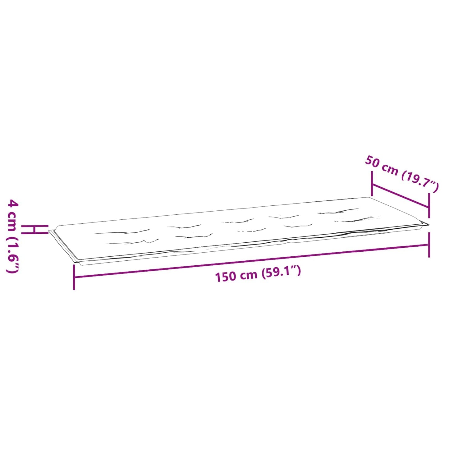 Bankkussen Blad Bladpatroon 150 x 50 x 3 cm Oxford Stof