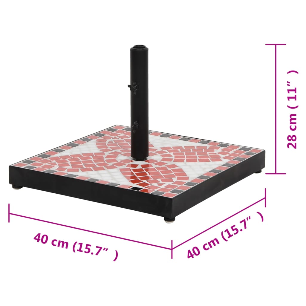 Parasolvoet Vierkant 12 Kg Terracottakleurig Wit