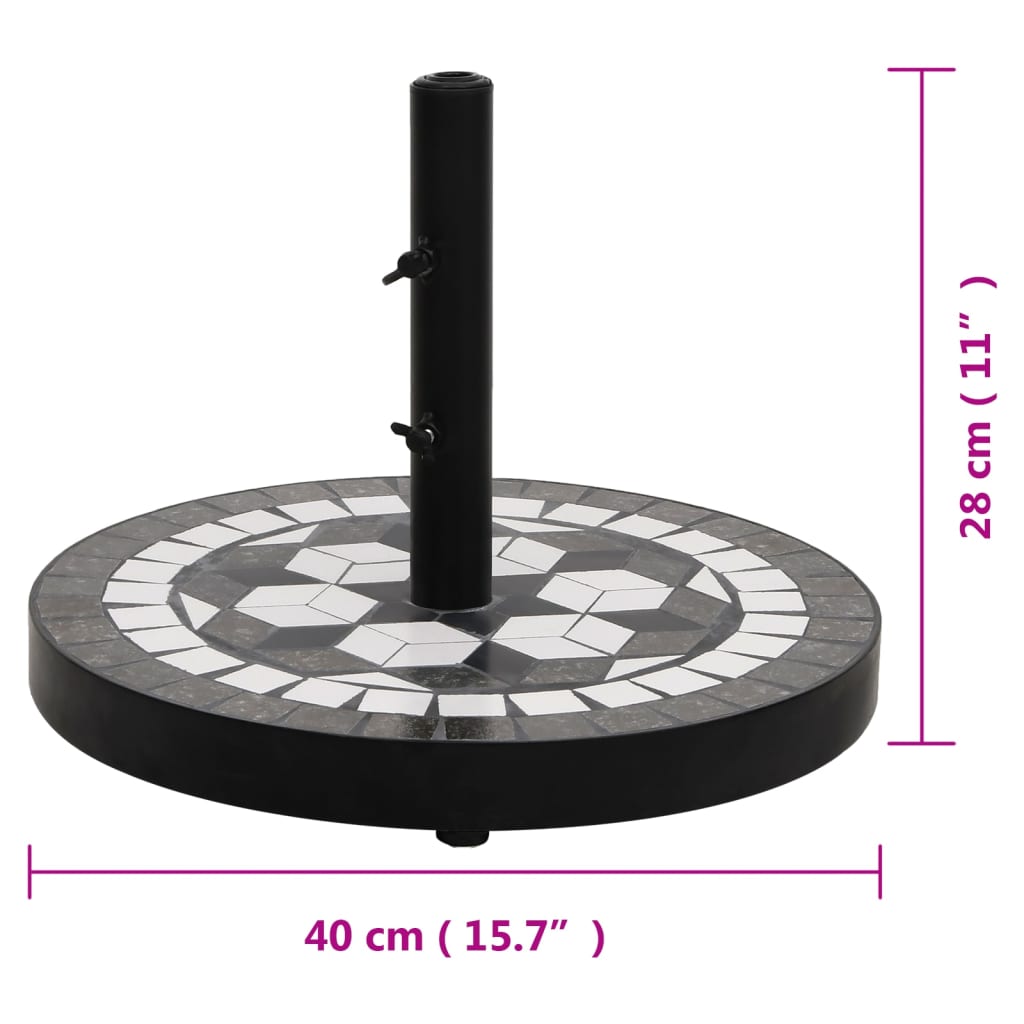 Parasolvoet Rond 12 Kg Zwart En Wit