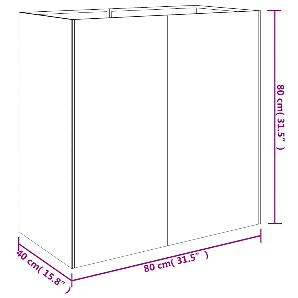 Plantenbak 80x40x80 cm cortenstaal