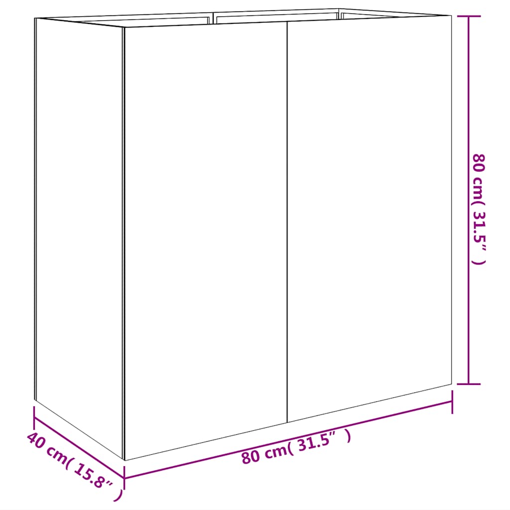 Plantenbak 40x80x80 cm cortenstaal